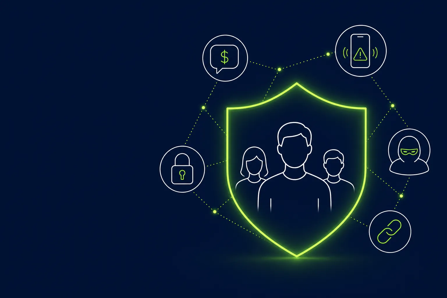 Illustration of a digital shield protecting against online blackmail threats